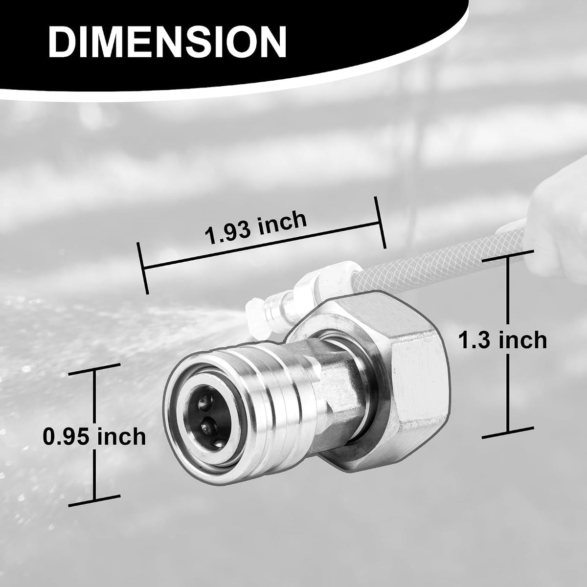 Garden Hose to Pressure Washer Adapter, Stainless Steel, 1Pack