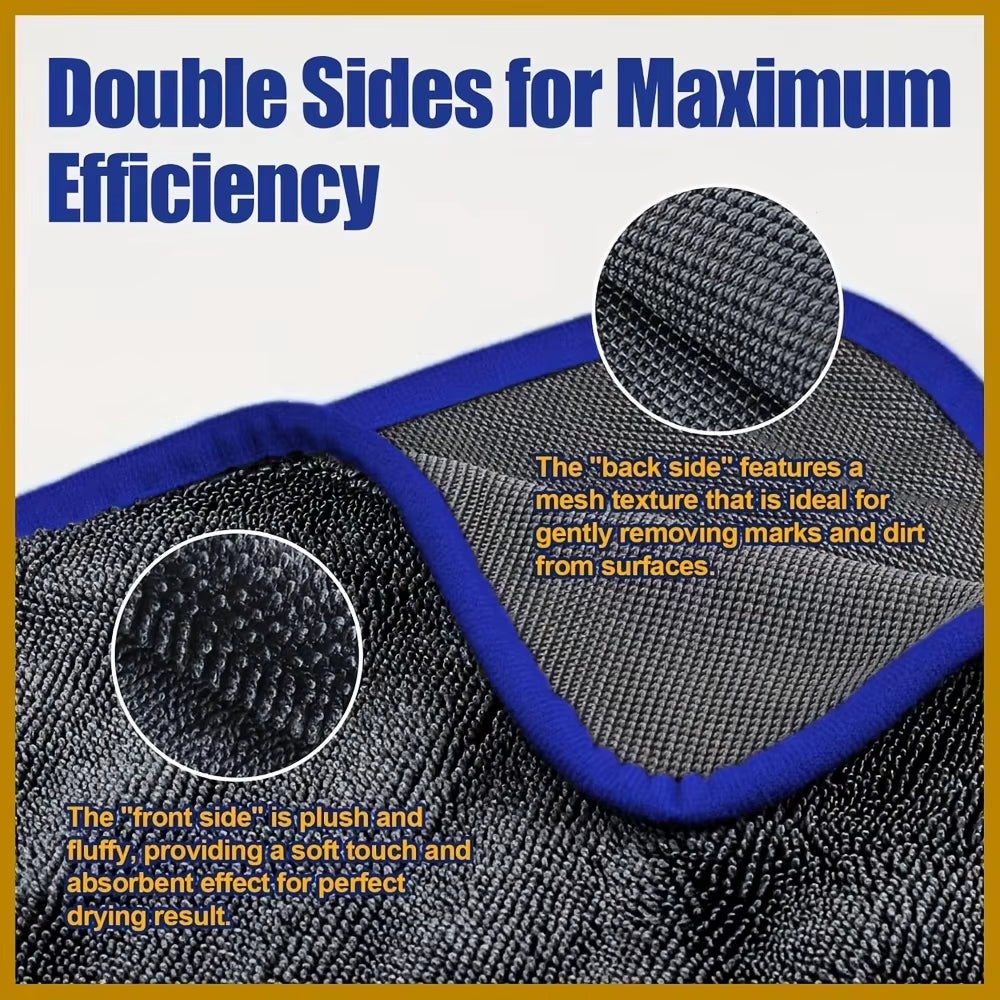 1Pc Extra Large Car Towel - Ultra Absorbent Soft Non-Shedding No Stripe Quick Dry Detailing Cloth 24X35 Inches
