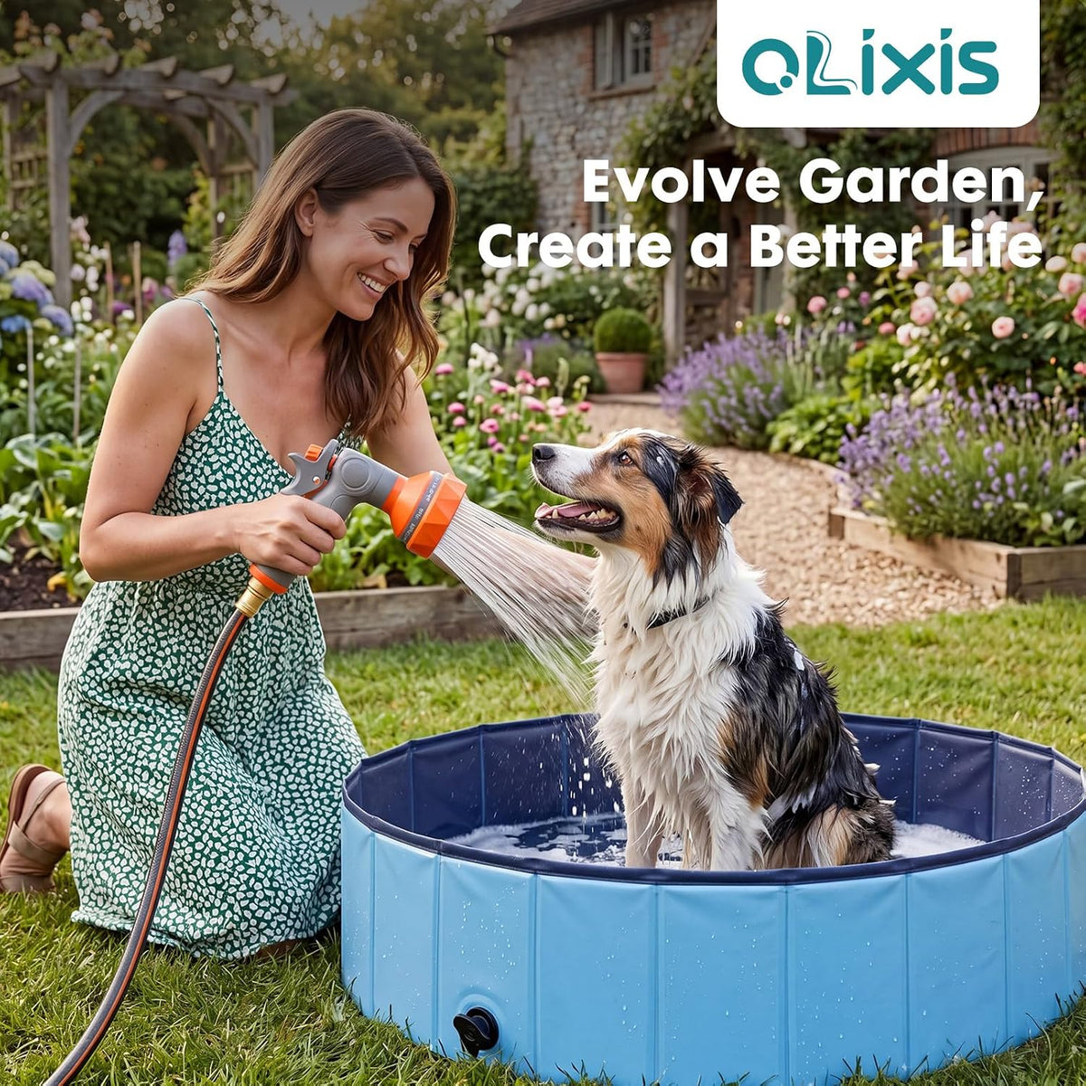 Retractable Garden Hose Reel, 1/2'' X 65 Ft Water Hose with Nozzle