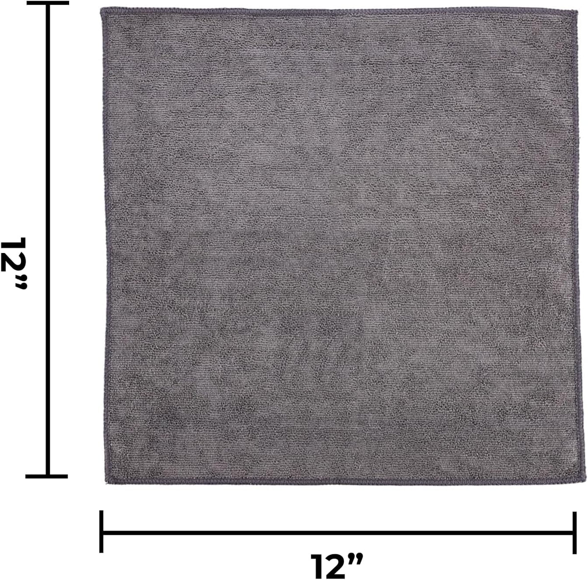 - All-Purpose Microfiber Terry Cleaning Towels - Commercial Grade, Highly Absorbent, Lint-Free, Streak-Free, Kitchens, Bathrooms, Offices, 300Gsm, 12In X 12In, Grey (12-Pack)