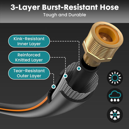 Retractable Garden Hose Reel, 1/2'' X 65 Ft Water Hose with Nozzle