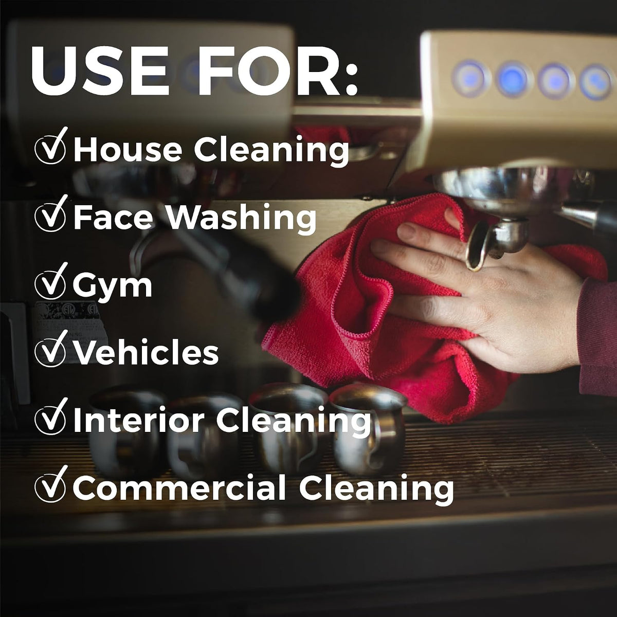 - All-Purpose Microfiber Terry Cleaning Towels - Commercial Grade, Highly Absorbent, Lint-Free, Streak-Free, Kitchens, Bathrooms, Offices, 300Gsm, 12In X 12In, Grey (12-Pack)