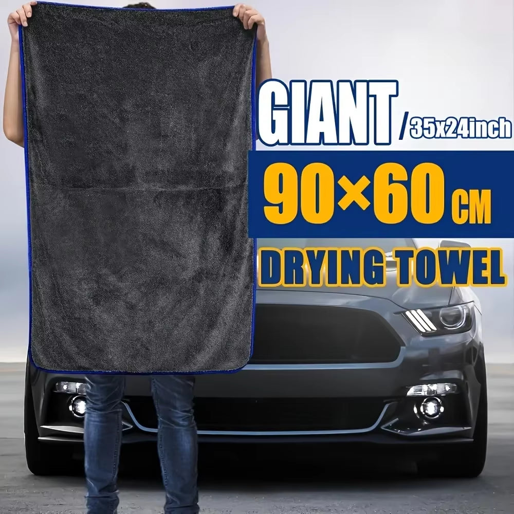 1Pc Extra Large Car Towel - Ultra Absorbent Soft Non-Shedding No Stripe Quick Dry Detailing Cloth 24X35 Inches